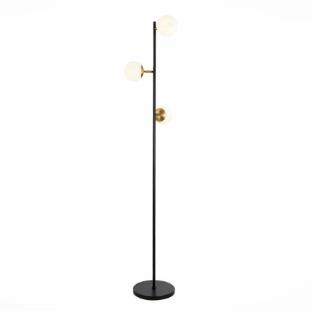 Floor lamp EVOLUCE. Sle220405-03. Forli. 3x60 watts, E27, 26x26x165 cm, black color, brass