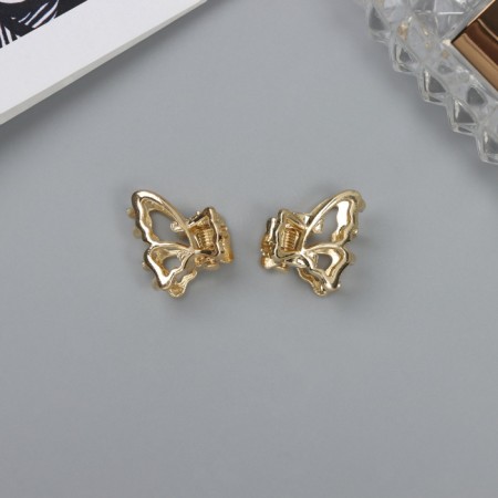 Hair crab "Sherry" (set 2 pcs) butterfly, 1.5 cm, gold-1