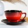 Tea couple "Elegant" 0.25l / 11x6.5cm + saucer 15cm, red