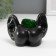 Concrete Kashpo "ass with ears" with moss 8x10 cm black (moss green stabilized)