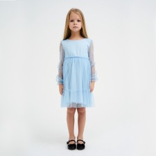 Dress for girls kaftan, size 38 (146-152 cm), blue color