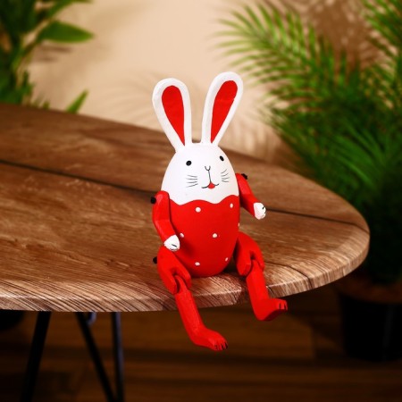 Souvenir "rabbit" hanging paws, wood 20 cm, red