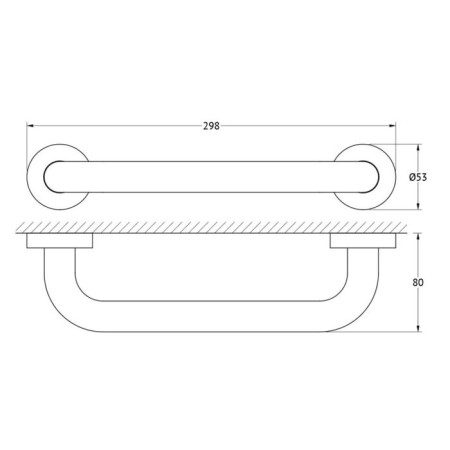 Handrail d = 25 mm x 30 cm, chrome, artwelle-1