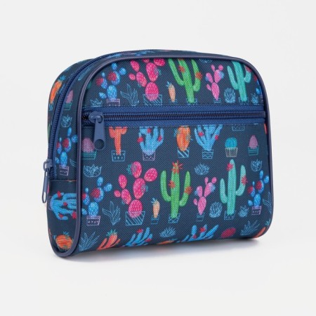 Lightning cosmetic bag, external pocket, blue color