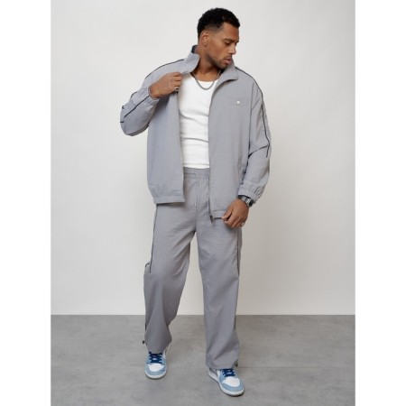 Male tracksuit, size 52, gray color-12