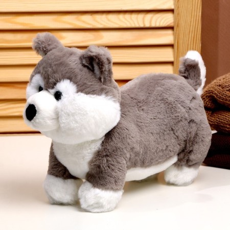 Soft toy "Husky", size 28 cm, color gray color-1