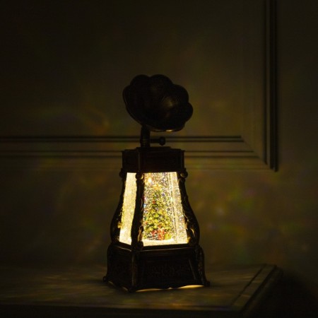 LED figure "Gramophone with a Christmas tree" 11 × 28 × 11 cm, plastic, AAX3 batteries (not in the kit), USB, glow warm white-4