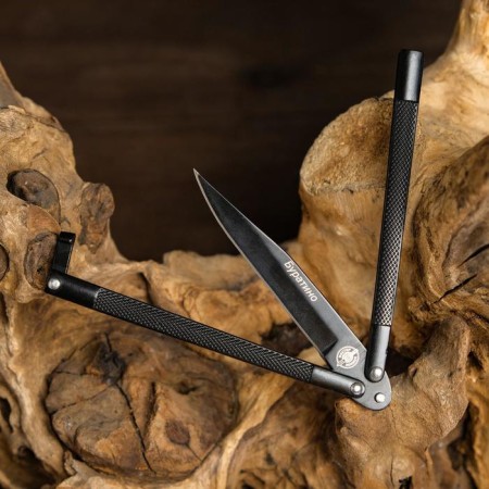 Buratino butterfly knife steel - 420, handle - steel, 19 cm-1