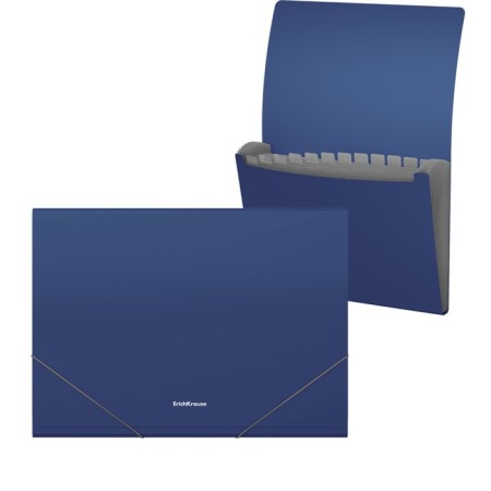 A4, 12 departments, Erichkrause Matt Classic, blue folder, blue