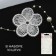 Knitted elements "flowers", d = 4 cm, 10 pcs, white color