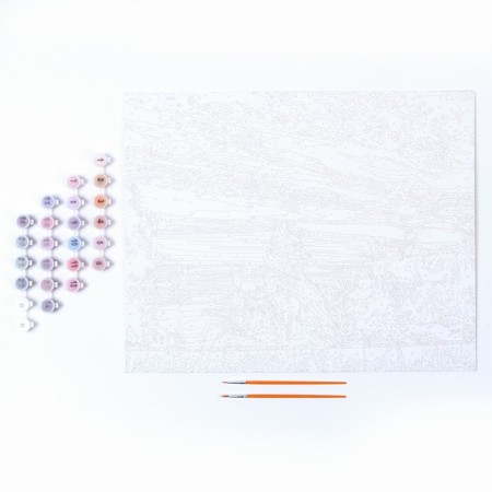 Picture on numbers on cardboard 40 × 50 cm "Evening walk"-3