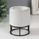 Ceramics candlestick, 1 candle "Foam" White with black 7.7x7.7x8.9 cm