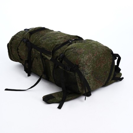 Tourist backpack, TAIF, 100 L, cord department, 2 outer pockets, green color-3