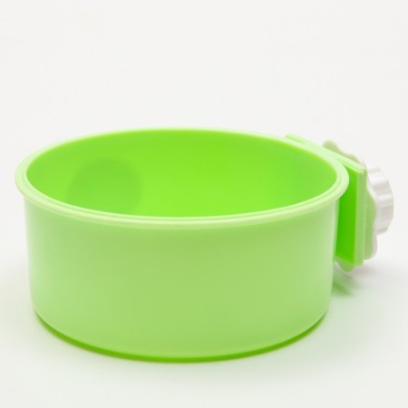 A bowl with a mount on a cage, 15.5 x 13.5 cm, green-2