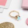 Children's ring "chosen" crystal, rainbow color in gold, dimensionless