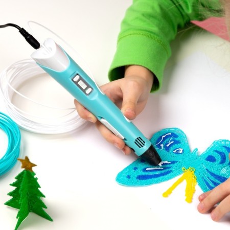 3D handle Luazon, display, work with plastic ABS and PLA, plastic in the kit, blue-3