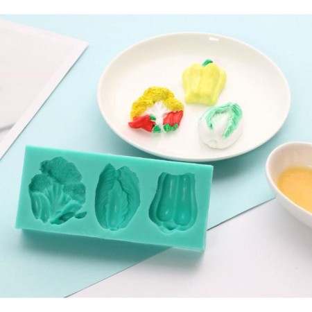Mold Silicon "Beijing, colored cabbage and pepper" 3 objects 4.8x11 cm