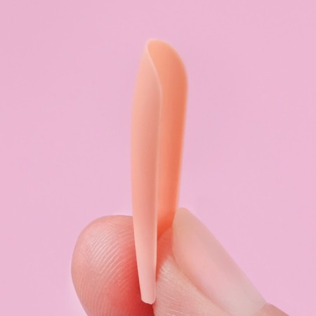 Falbled nails, 24 pcs, ballerina shape, matte beige color-5
