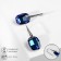 Earrings with rhinestones "Illusion" oval, blue color