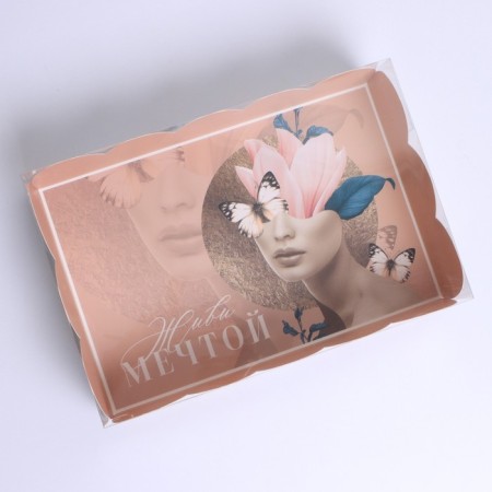 Cookie box, confectionery packaging with PVC lid, “live a dream”, 20 x 30 x 8 cm-1