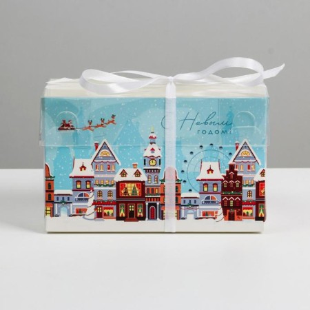 Capcake box "Holiday", 16 x 8 x 10 cm, New Year-2