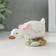 Polystone souvenir "Gusenok with a pink bow in a clearing" 12x5x5.5 cm