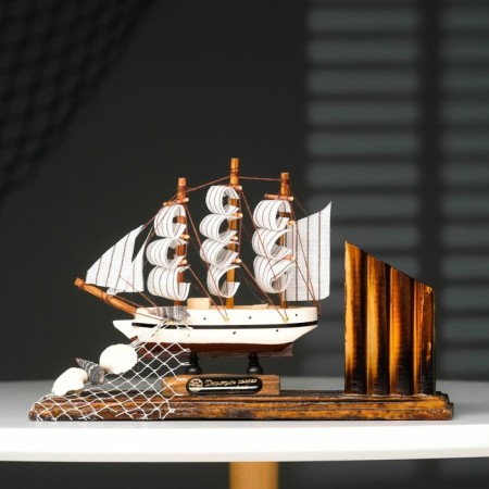 Set of desktop "Dream ship" with a stand for pens, 15 x 22 x 7 cm-4