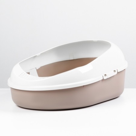 A tray for cats with a mesh and side "Cosmo" 51.9 x37.8 x 21.3 cm, brown-1