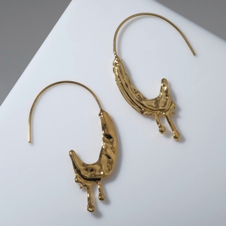 Earrings Metal "Trend" melting, color gold-1