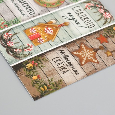 Stick Paper "New Year's fairy tale" 3x9 cm sheet 10x10 cm-5