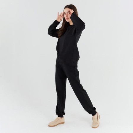 Women's costume (sweatshirt, trousers) minku: Casual Collection Black color, size 42-1