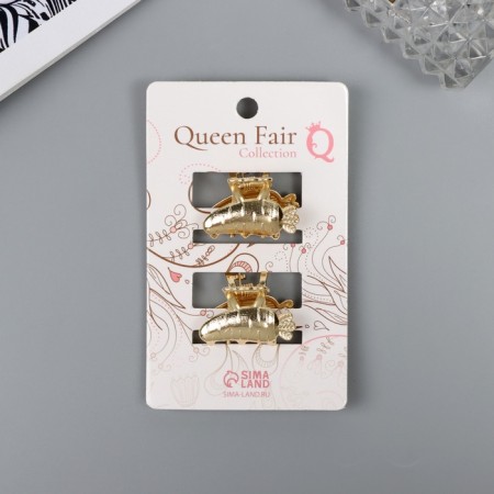 Hair crab "Avital" (set 2 pcs) carrots, 2.5 cm, gold-1