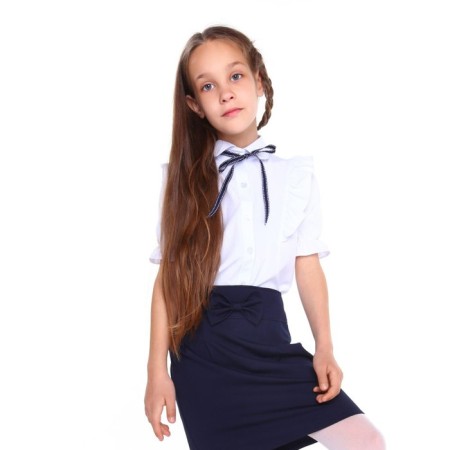 School blouse for girls, white color, height 134 cm