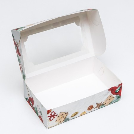 Folding box with the New Year Gifts window, 25 x 15 x 7 cm-7