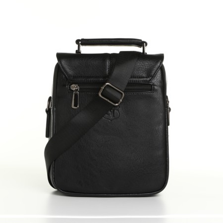 Male bag, guran tomp, artificial leather, black color-3