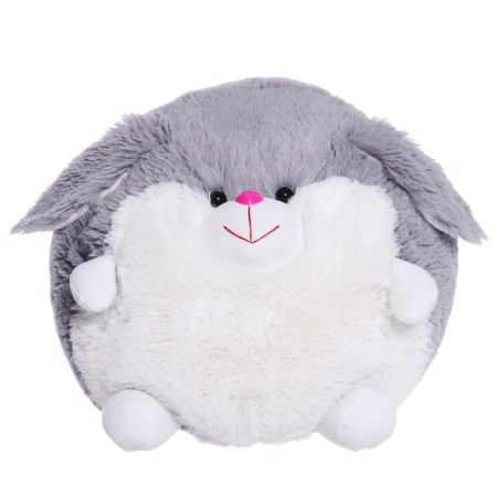 Soft toy "hare", round, gray color, 34 cm-3