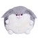 Soft toy "hare", round, gray color, 34 cm