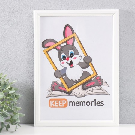 Photo frame MDF 21x30, No. 1, white (plastic screen)