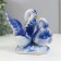 Souvenir "2 swan white-blue with flower" 10x10 cm