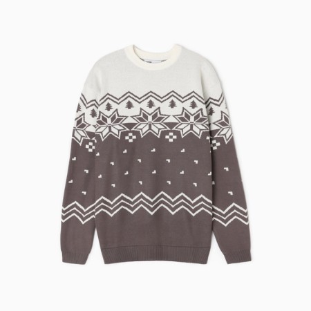 New Year. Knitted children's kaptan scandinavia size 34 (122-128 cm), gray-4