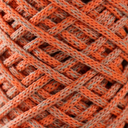 Knitting cord 35% cotton, 65% polypropylene 3 mm 85m/160 ± 10 g (khaki/orange)-2