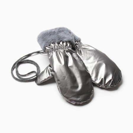Women's mittens at the lawsuit Minaku shine 24 cm gray