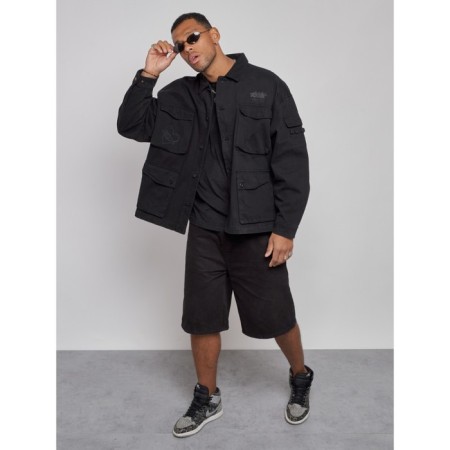 Jeaning jacket men's, size 54, black color-6