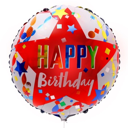 Foil ball 18 "Happy Birthday - Star"