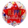 Foil ball 18 "Happy Birthday - Star"