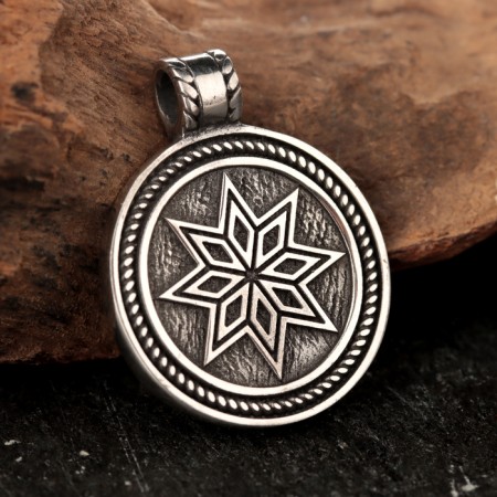 Slavic amulet "Alatyr", 8 g, 33x25 mm, D opening 4 mm, pudter-1