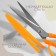 Scissors are universal, mowed blade, in a scabbard, 10 ", 25 cm, color mix