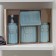 A set of accessories for the Classic bathroom, 4 items (350 ml dispenser, soap dish, 2 glasses), blue color