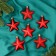Set of jewelry plastic 6 pcs "Starfall" 8 cm, red