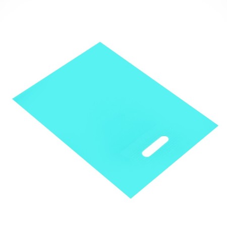 Polyethylene package with a cut handle, turquoise 30-40 cm, 70 μm-1